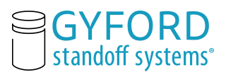 We are Standoff Systems. Original sign Standoff designer and leading USA manufacturer of decorative mounting hardware, called Gyford Standoff Systems®.