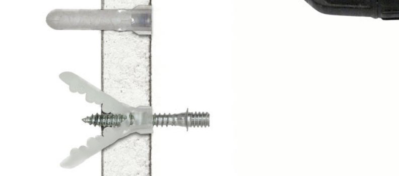 This plastic wall anchor creates mounting support in drywall, concrete or hollow walls.